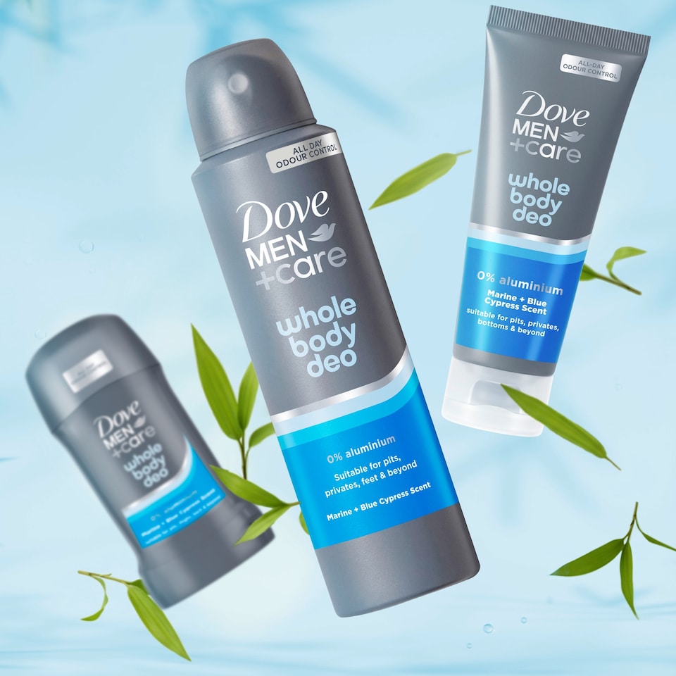 image 1 of Dove Men+Care Marine & Blue Cypress 48h Whole Body Deodorant Stick 50ml