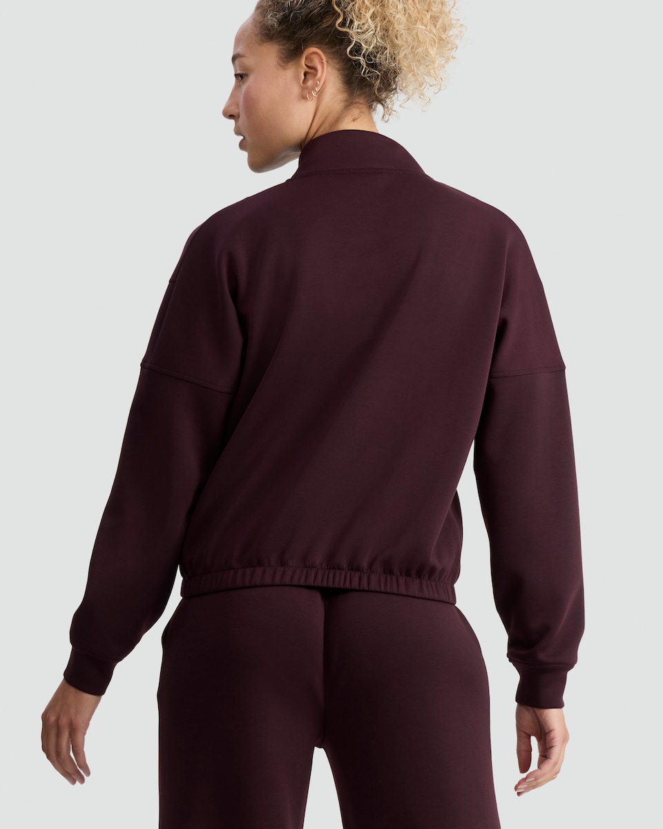 image 1 of F&F Active Half-Zip High Neck Co-ord Sweatshirt in Berry