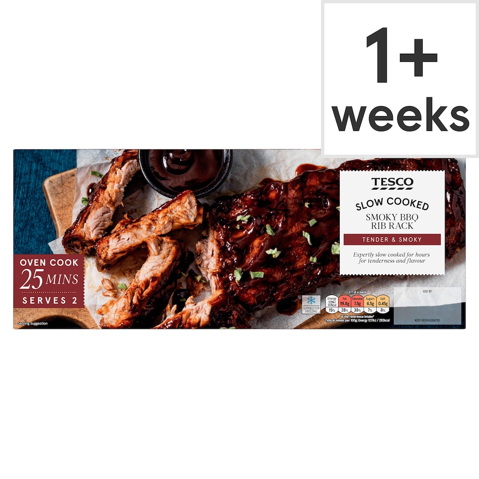 Tesco Slow Cooked Smoky BBQ Rib Rack 460g