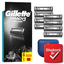 Gillette Mach3 Charcoal Férfi Borotvabetétek, 8 3 Pengés Borotvabetétek
