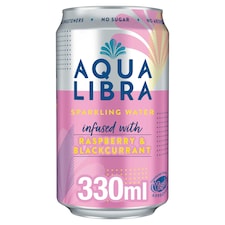 Aqua Libra Sparkling Water - Raspberry & Blackcurrant 330ml