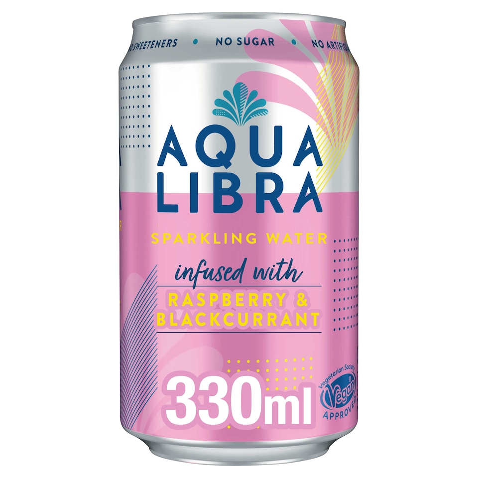 image 1 of Aqua Libra Sparkling Water - Raspberry & Blackcurrant 330ml