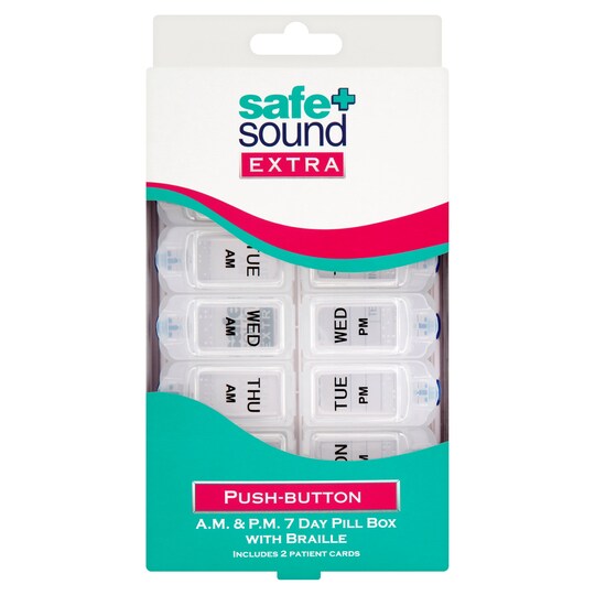 Safe And Sound Extra Am & Pm 7 Day Pill Box Tesco Groceries