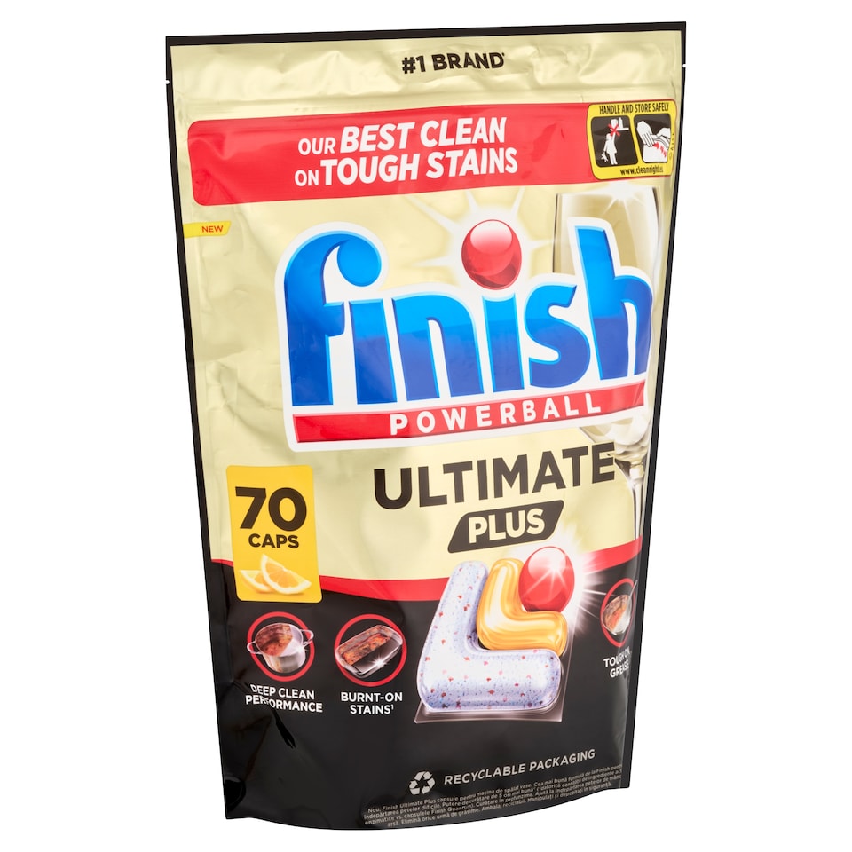 image 1 of Finish Powerball Ultimate Plus Lemon Dishwasher Capsules 70 pcs 854 g