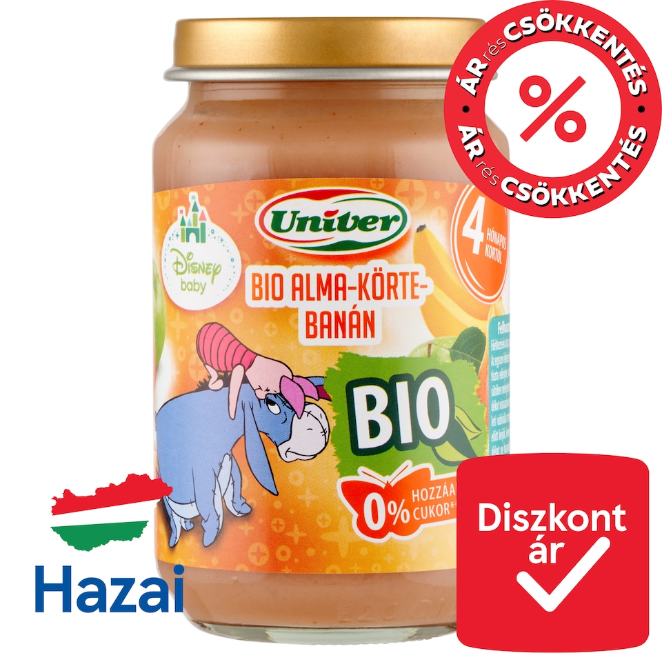 Univer bio alma-körte-banán bébidesszert 4 hónapos kortól 163 g  1. kép