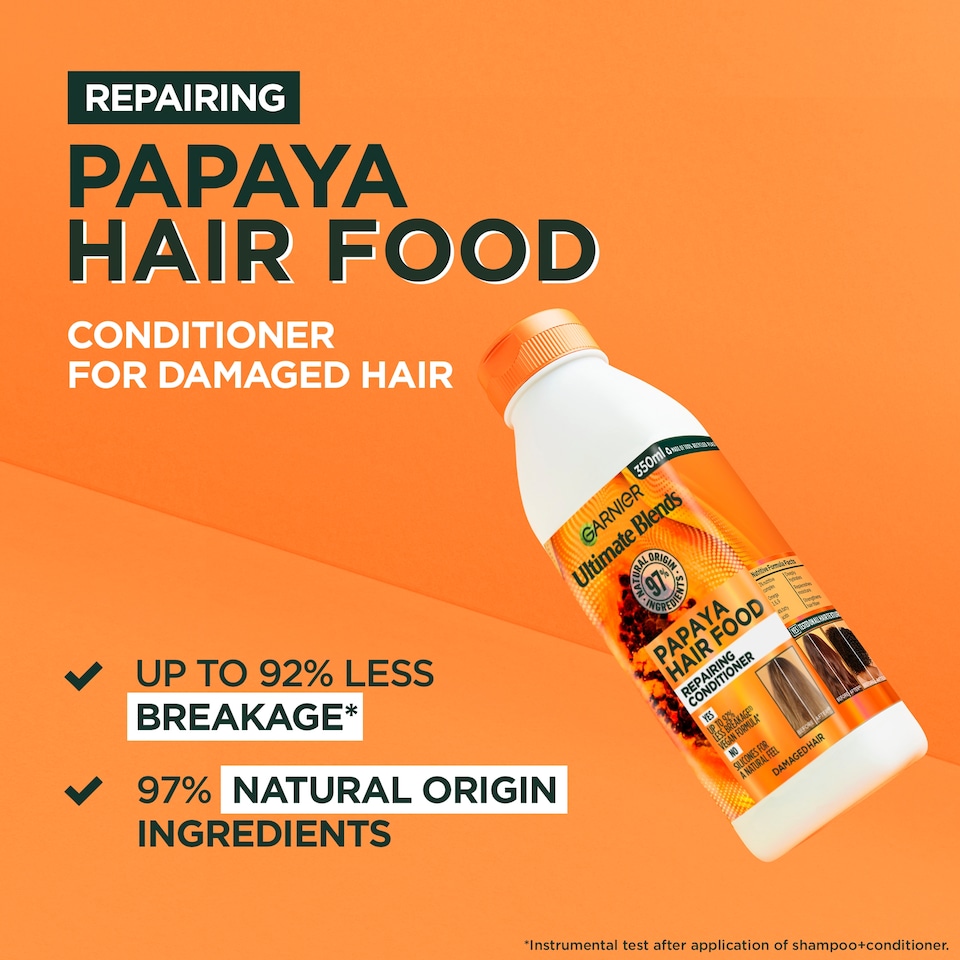 image 1 of Garnier Ultimate Blends Hair Food Papaya Conditioner 350ml