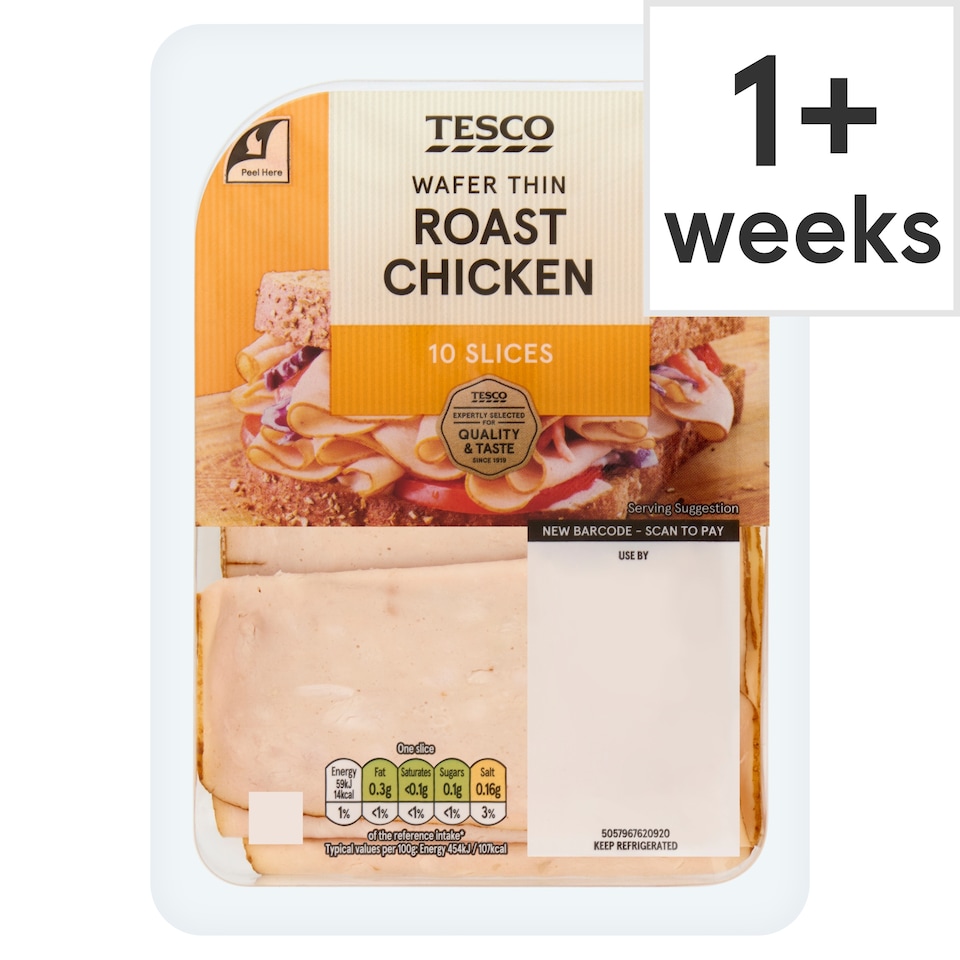 Tesco Wafer Thin Roast Chicken Slices 125g