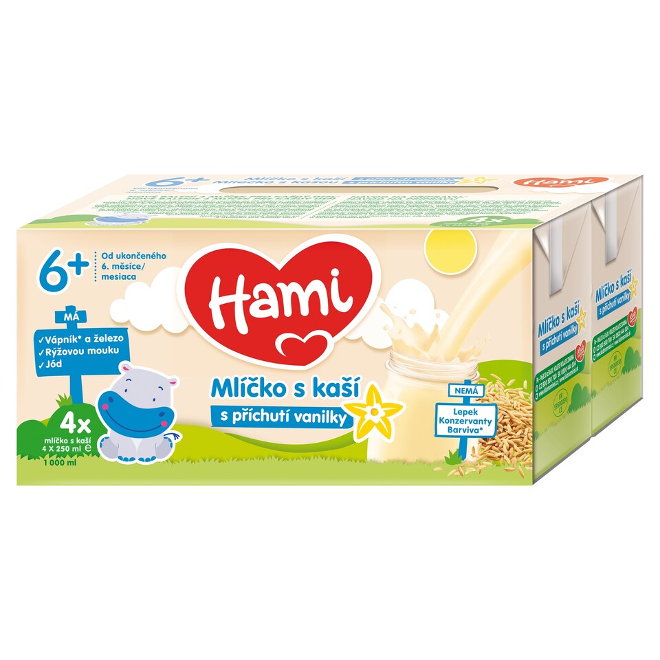 image 1 of Hami Milk with Porridge with Vanilla Flavor from the End of the 6th Month 4 x 250 ml (1000 ml)
