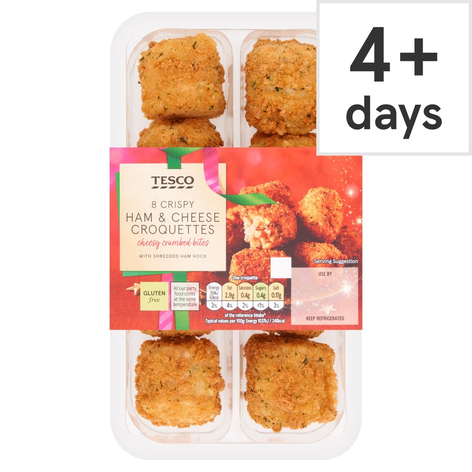 Tesco 8 Ham and cheese croquettes 205g Tesco Groceries