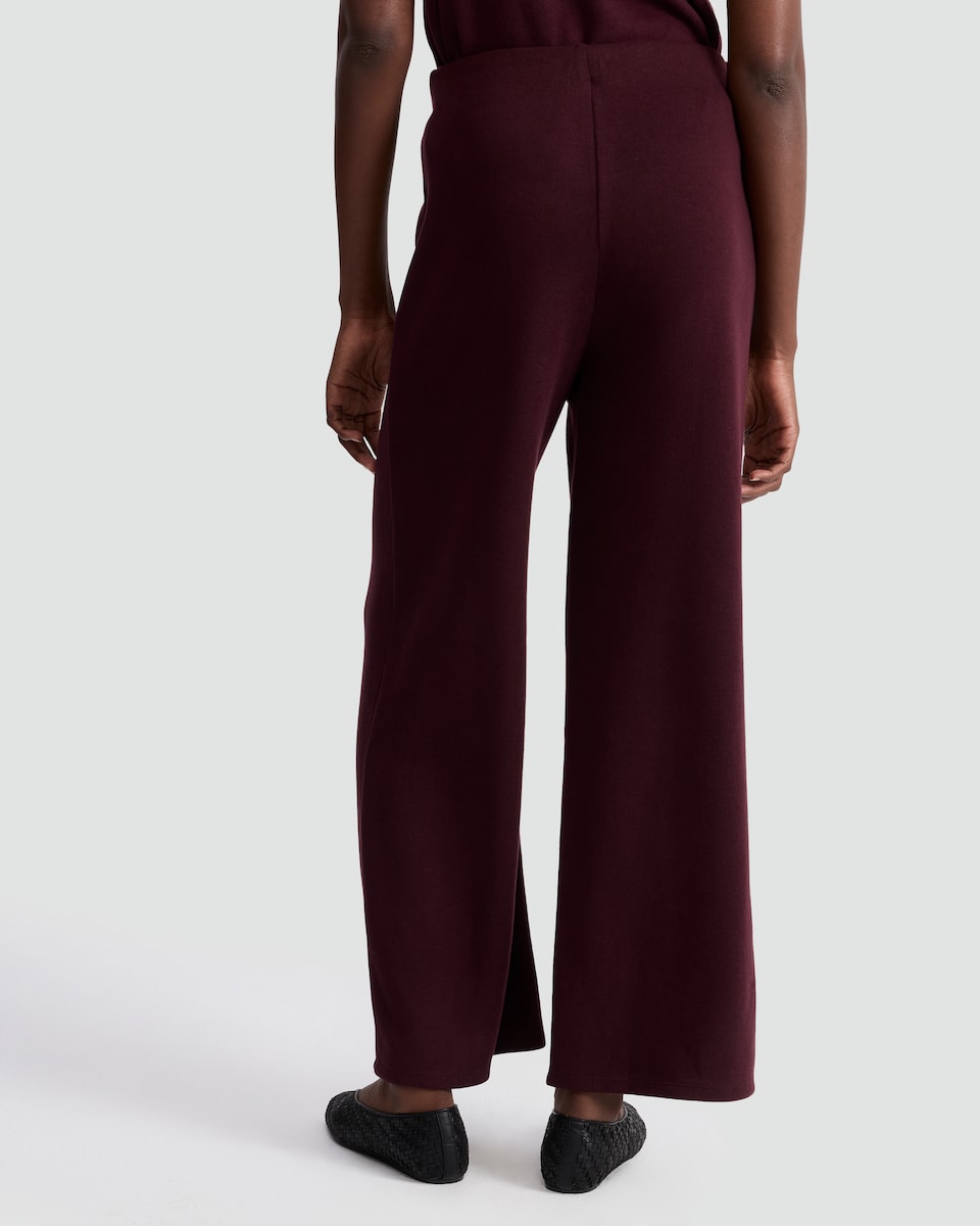 image 1 of F&F Wide Leg Co-ord Trousers with Cotton in Burgundy