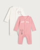 image 1 of Disney Minnie Mouse 2-Pack Cotton Rich Sleepsuits in Multi Pink