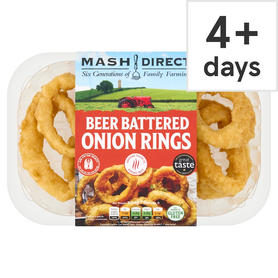 Mash Direct Beer Battered Onion Rings 200G