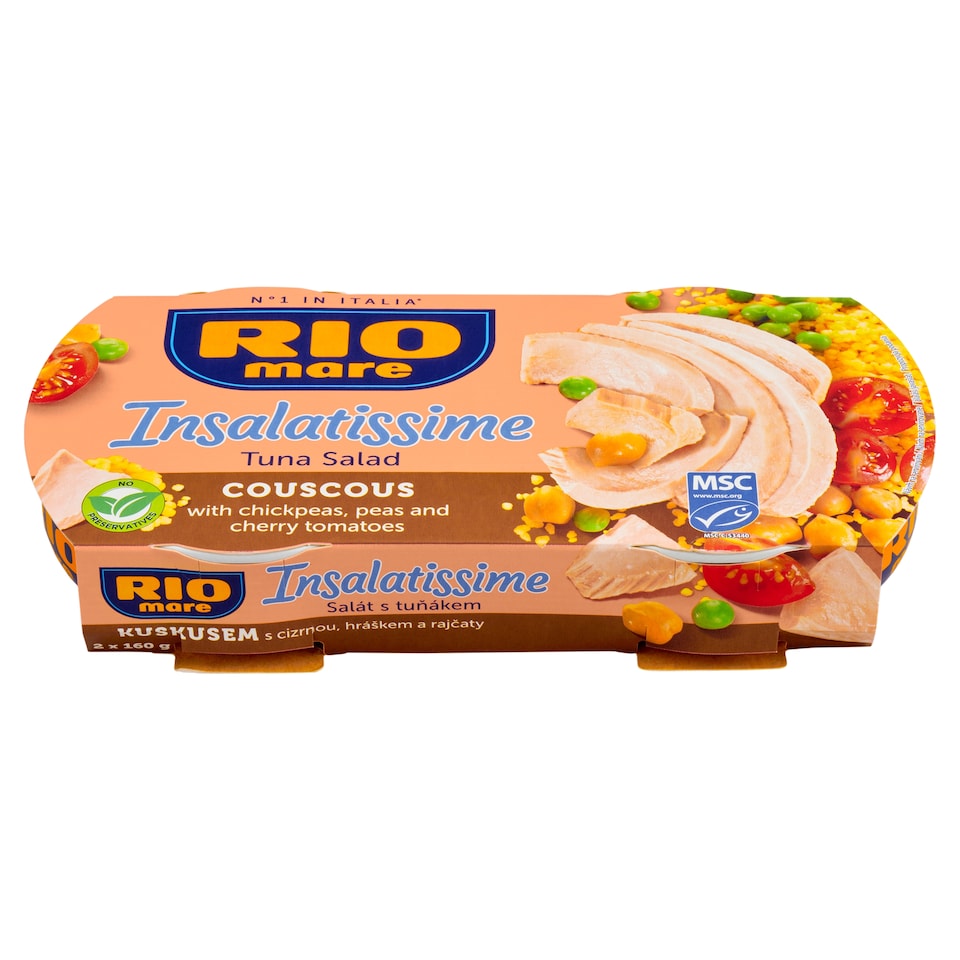 image 1 of Rio Mare Insalatissime Tuna Salad Couscous with Chickpeas, Peas and Cherry Tomatoes 2 x 160 g