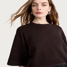F&F Textured Oversized Fit T-Shirt in Chocolate