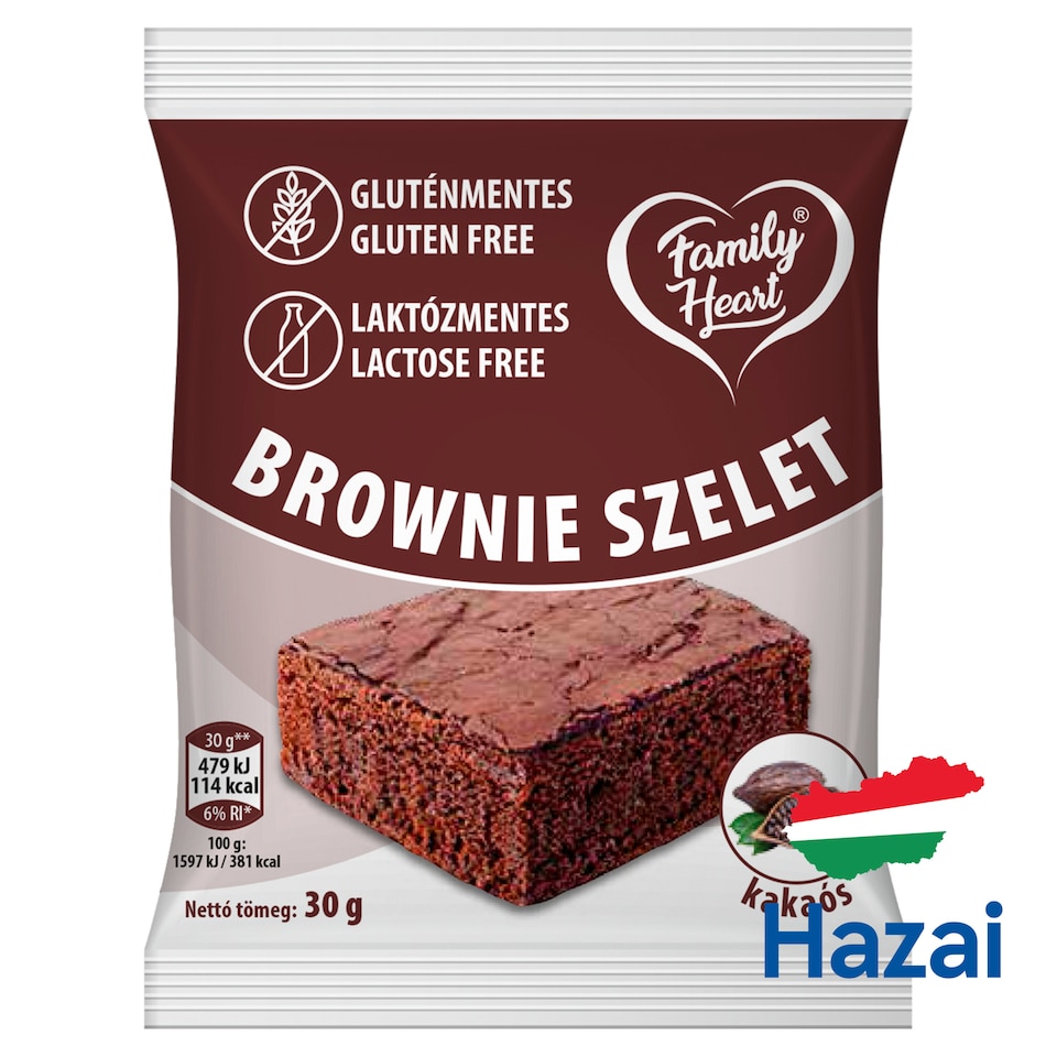 Family Heart kakaós brownie szelet 30 g