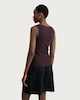image 3 of F&F Cotton Rich Ribbed Scalloped Neck Vest in Brown
