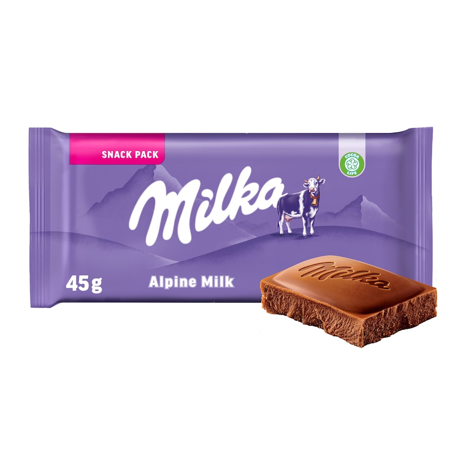 Milka Alpine Milk mliečna čokoláda z alpského mlieka 45 g