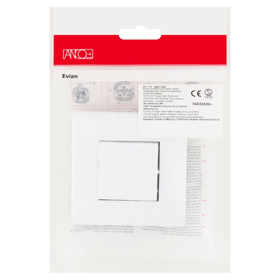 image 1 of Anco Evian White Change-Over Switch 10A, 250 V