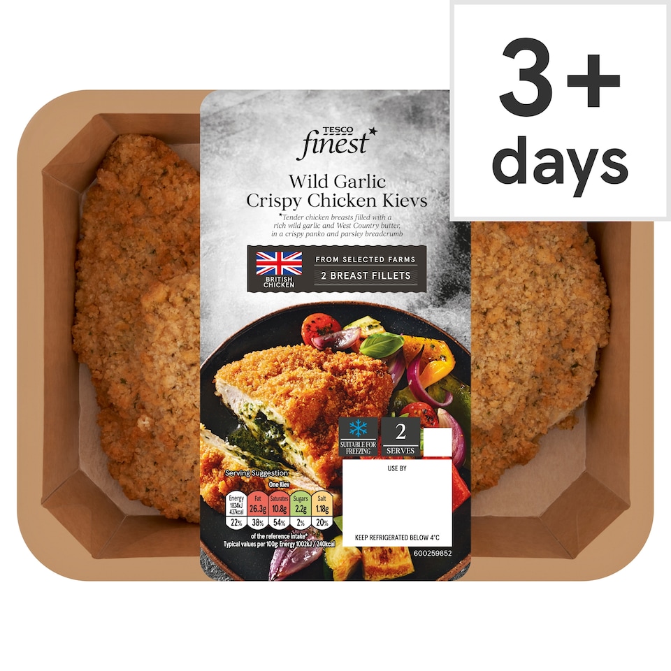 Tesco Finest Wild Garlic Crispy Chicken Kievs 386g