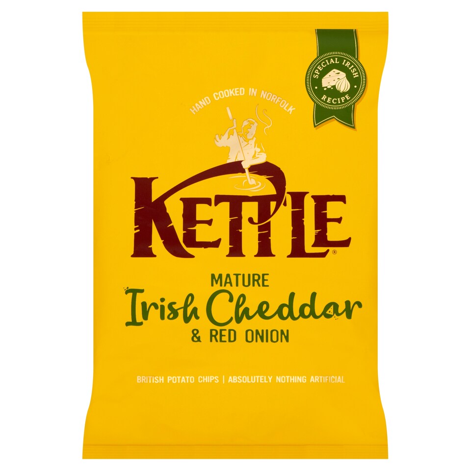 Kettle Mature Irish Cheddar And Red Onion Potato Chips 130G