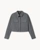 image 5 of F&F Pinstripe Cropped Co-ord Shirt in Grey