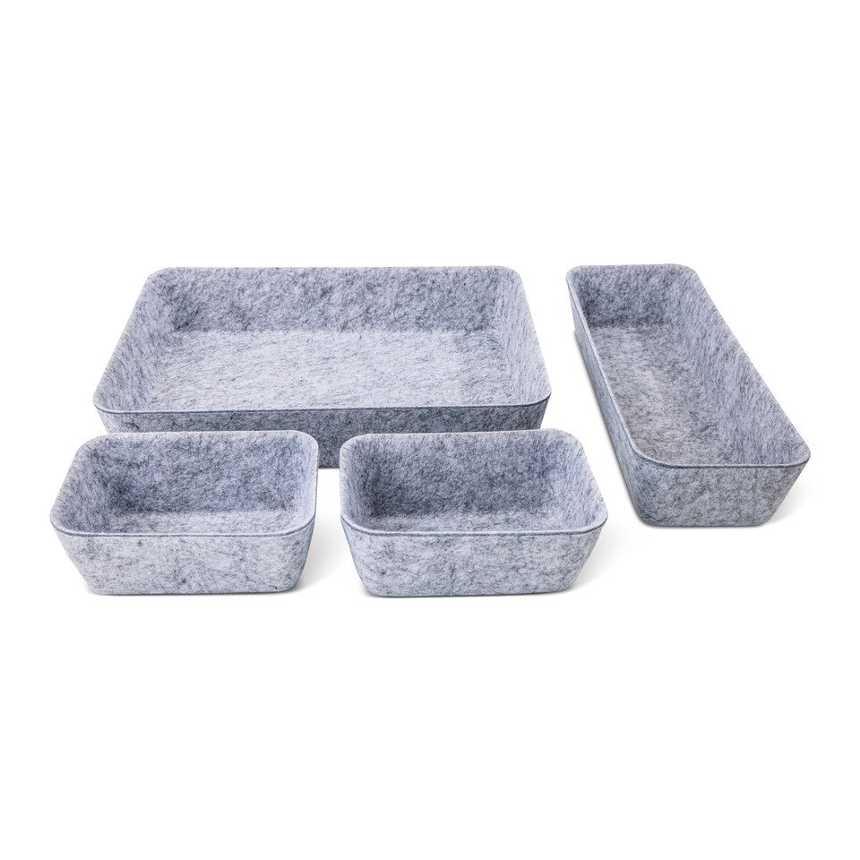 image 1 of Core Supply 4 Piece Felt Drawer Organiser Set