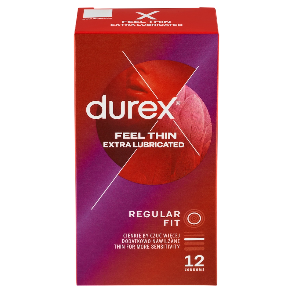image 1 of Durex Feel Thin Extra Lubricated Thin Condoms 12 pcs