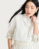 image 1 of The F&F Edit Pure Cotton Poplin Stripe Cropped Co-ord Shirt in Amber