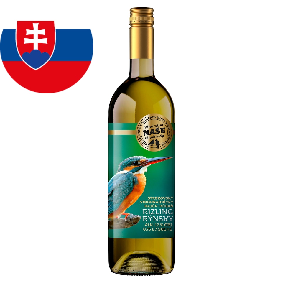 Naše Vinohrady Rizling rýnsky D.S.C akostné odrodové víno polosuché 0,75 l
