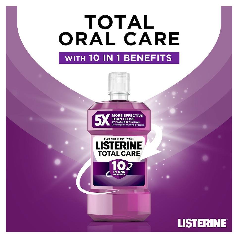 image 1 of Listerine Total Care 10-in-1 Benefit Clean Mint Mouthwash 500ml