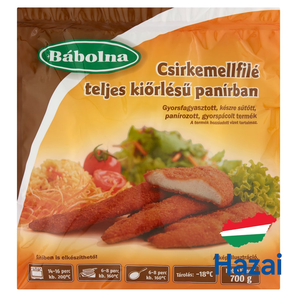Bábolna gyorsfagyasztott csirkemellfilé teljes kiőrlésű panírban 700 g