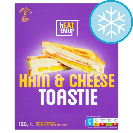 Heat Em UpTesco Ham & Cheese Toastie 122G Tesco Groceries