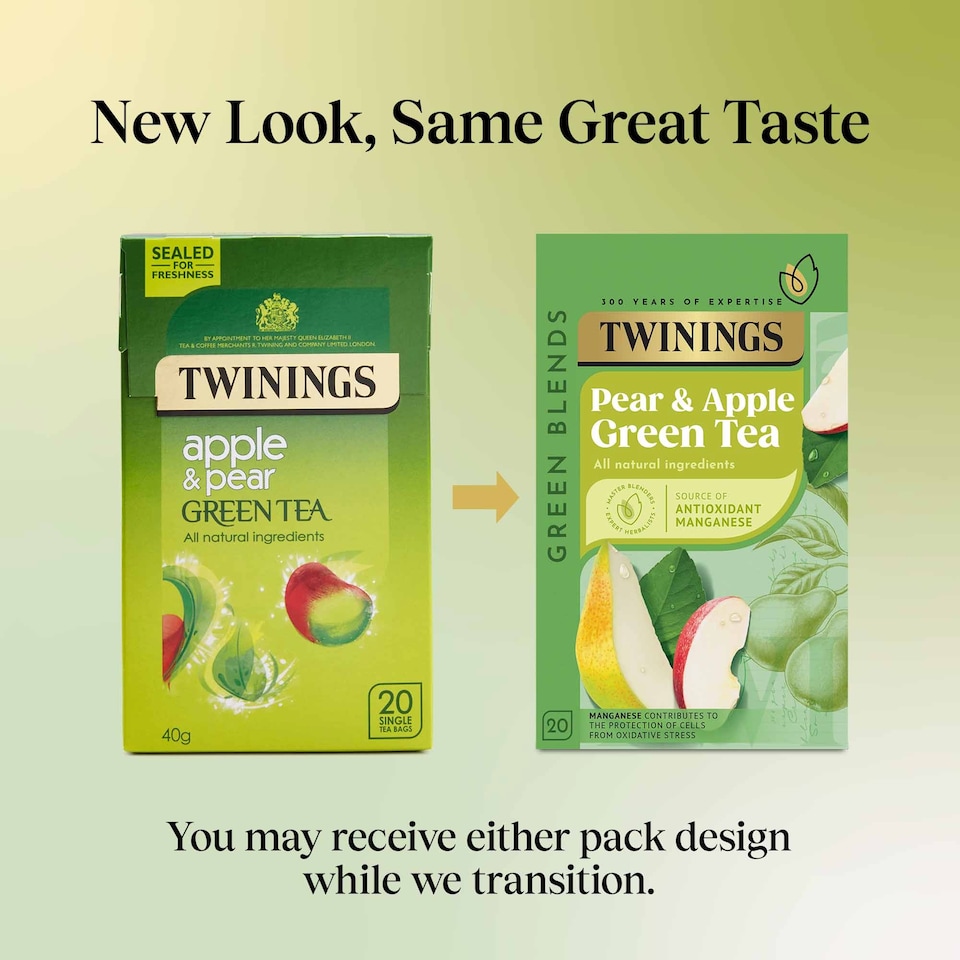 image 1 of Twinings Pear & Apple Green Tea 20 Pack 40g