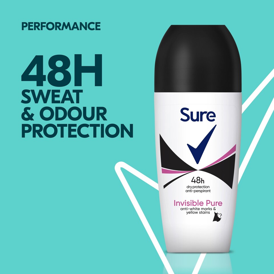 image 1 of Sure Women Invisible Pure 48h Antiperspirant Deodorant Roll On 50ml