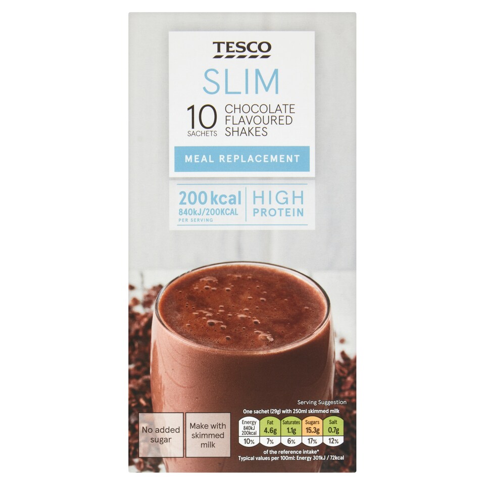 Tesco Slim Chocolate Meal Replacement Shakes 10 x 29g