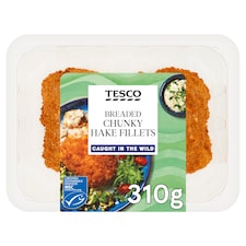 Tesco Breaded Chunky Hake Fillets 310g