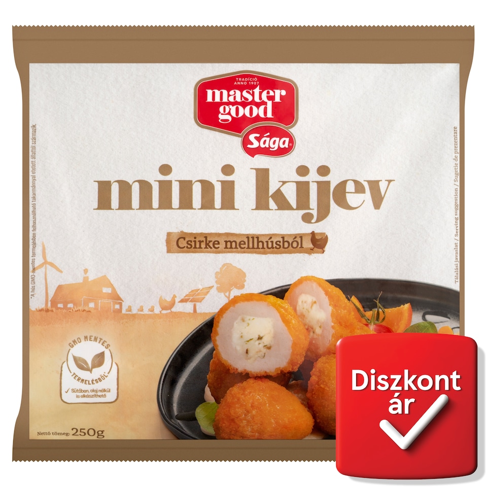 Sága Mini Kijev gyorsfagyasztott hús sajtos fokhagymás és petrezselymes töltelékkel 250 g  1. kép