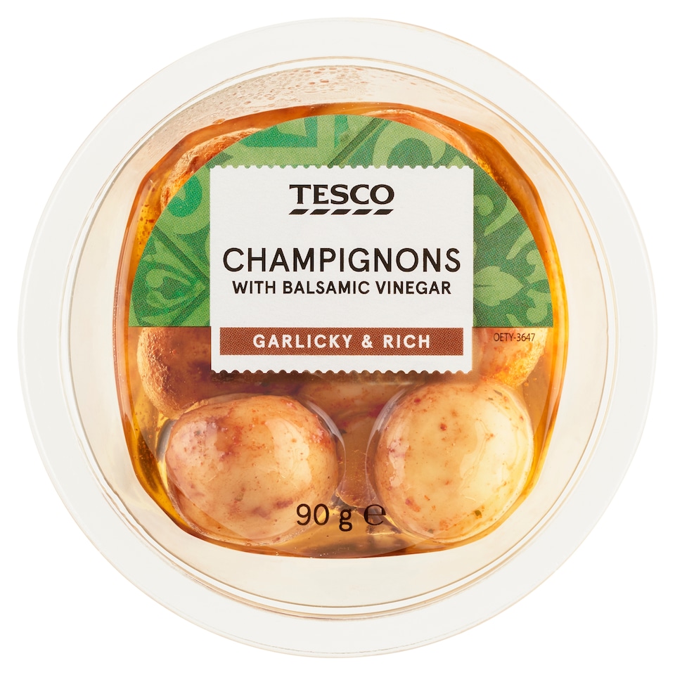 Tesco Marinované žampiony v řepkovém oleji s octem 90g