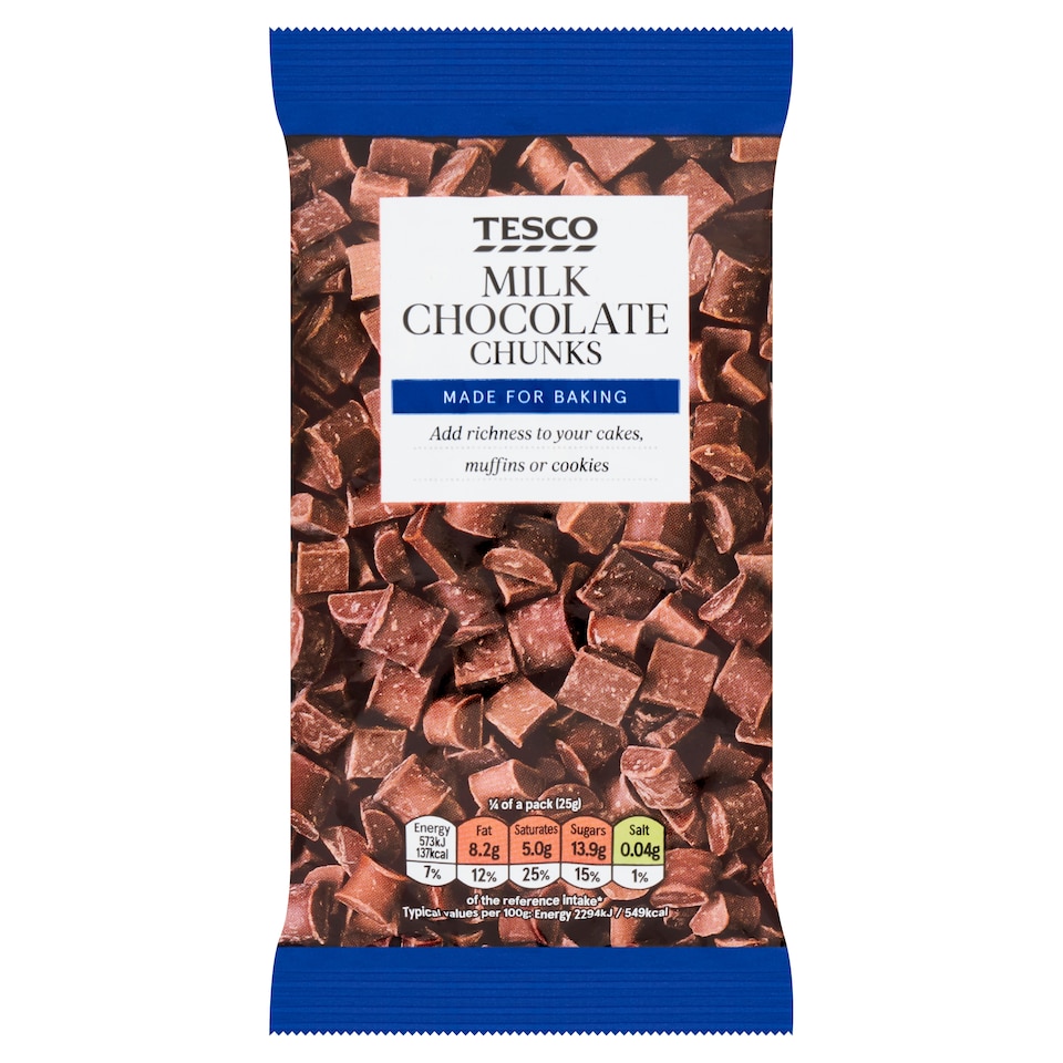 Tesco Milk Chocolate Chunks 100G