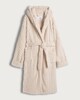 image 4 of F&F Fleece Cable Knit Hooded Dressing Gown in Cream