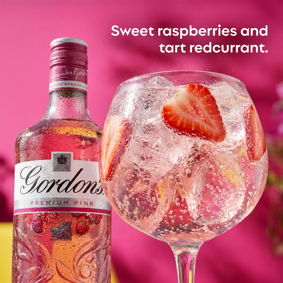 image 1 of Gordon's Premium Pink Gin Based Flavoured Spirit Drink 35% vol 1L Bottle