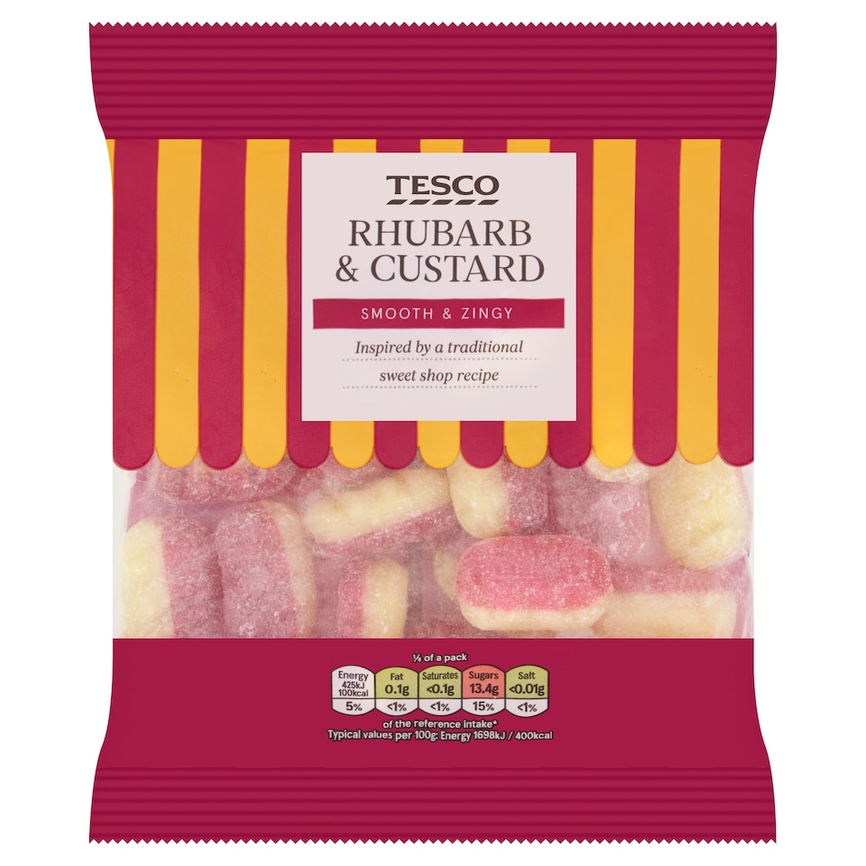 Tesco Rhubarb And Custard Sweets 200G