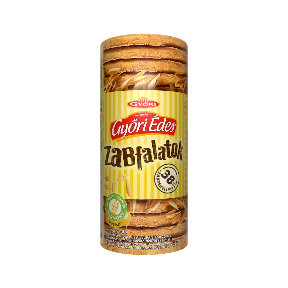 Győri Édes Zabfalatok zabpelyhes, omlós keksz 188 g