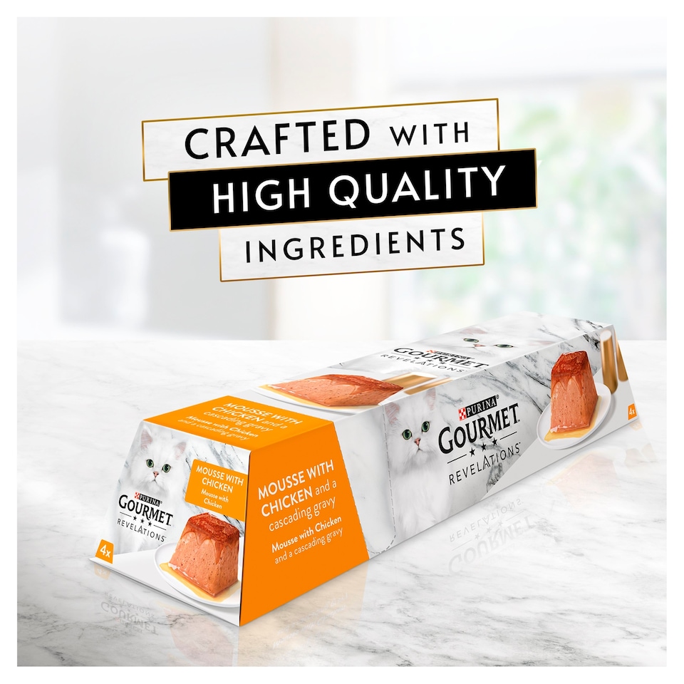 image 1 of GOURMET Revelations Mousse Chicken Wet Cat Food 4x57g