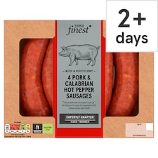 Tesco Finest 4 Pork & Calabrian Hot Pepper Sausages 440g
