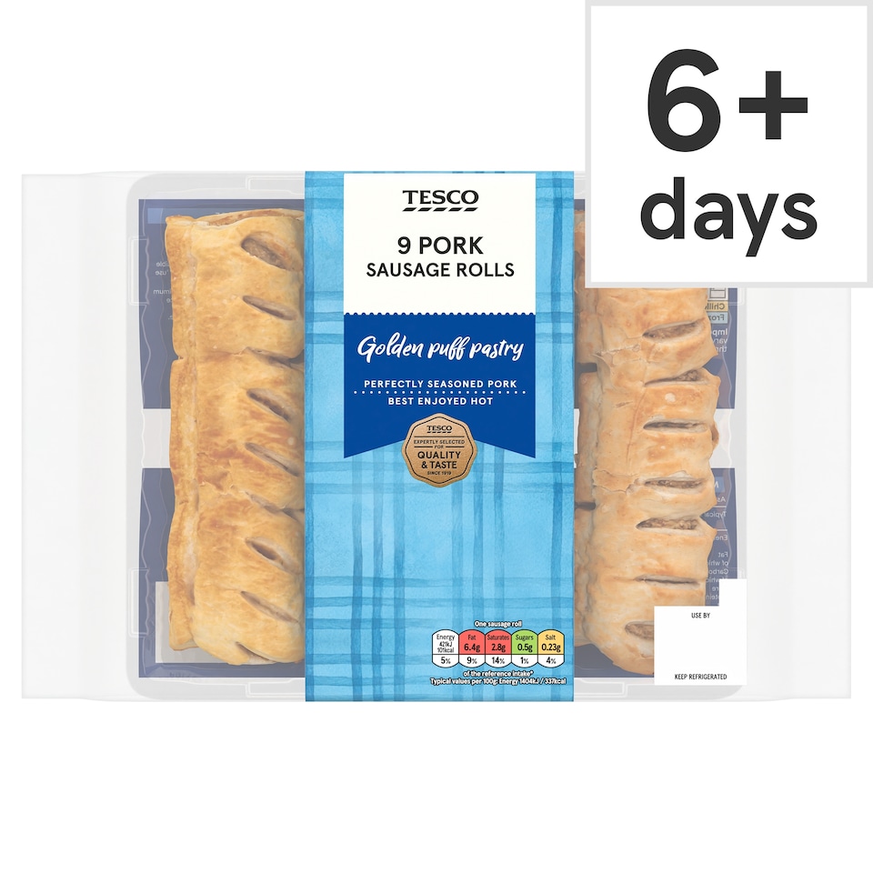 Tesco 9 Pork Sausage Rolls 270g