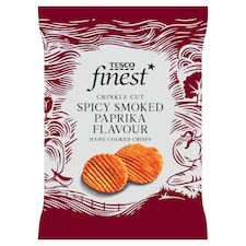 Tesco Finest Crinkle Cut Spicy Smoked Paprika Hand Cooked Crisps 150g