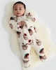 image 1 of F&F Baby Fleece Teddy Bear Christmas Sleepsuit in White