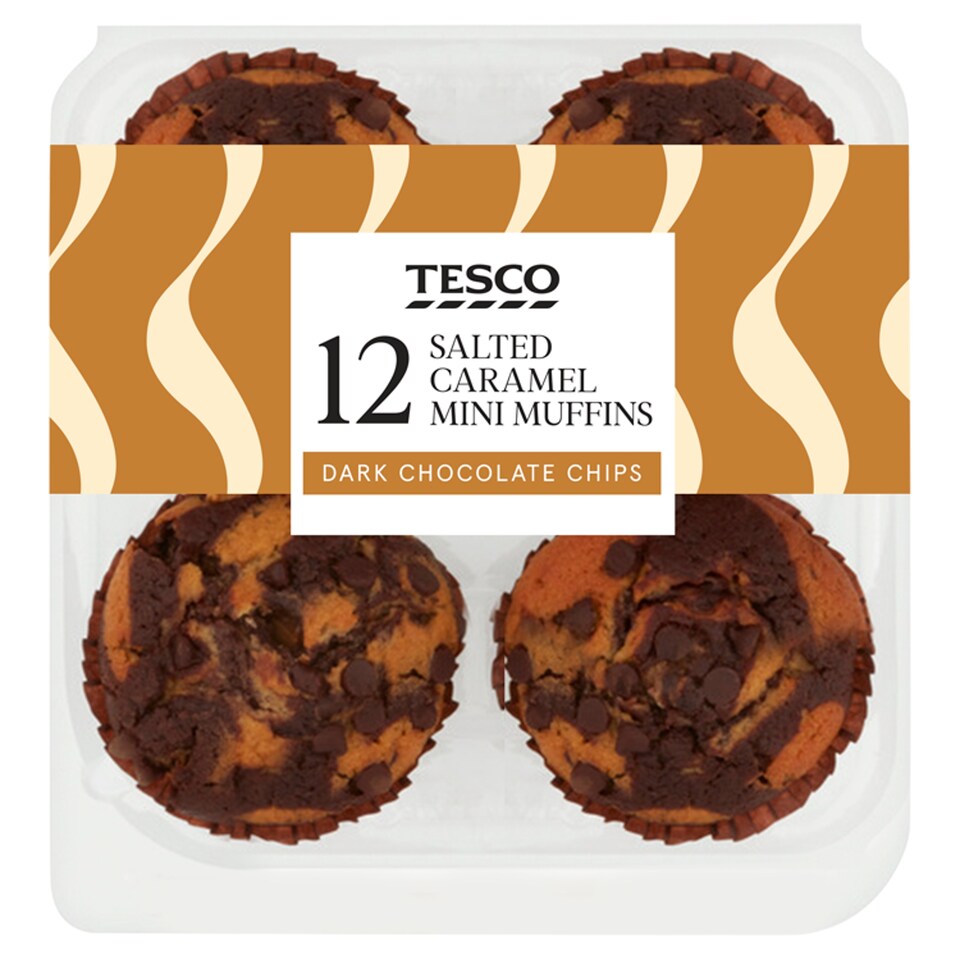 Tesco Chocolate & Salted Caramel Muffins 4 Pack