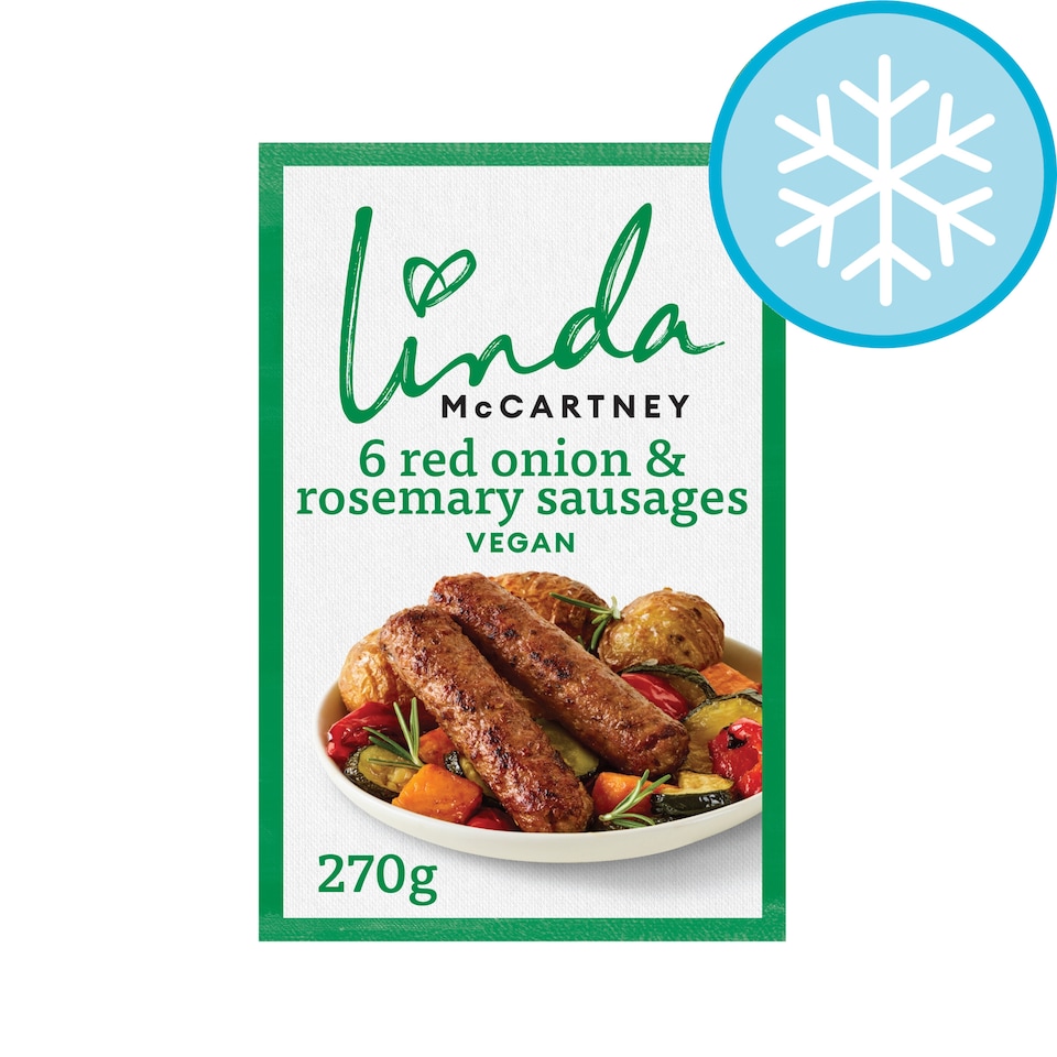 image 1 of Linda McCartney 6 Vegan Red Onion & Rosemary Sausages 270g